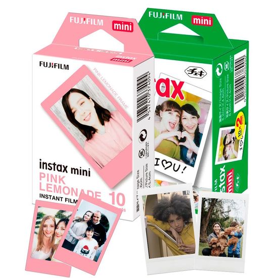 Kit Filme Fuji Instax Mini 20 Fotos  Para Mini 11 Mini 12 10 Fotos Pink Lemonade Kit Filme Fuji Instax Mini 20 Fotos  Para Mini 11 Mini 12 10 Fotos Pink Lemonade