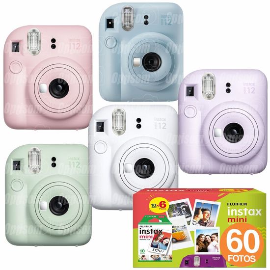 Câmera Fujifilm Instax Mini 12 Revela Foto + Pack Filme 60 Fotos Pastel Blue (Azul) Câmera Fujifilm Instax Mini 12 Revela Foto + Pack Filme 60 Fotos Pastel Blue (Azul)