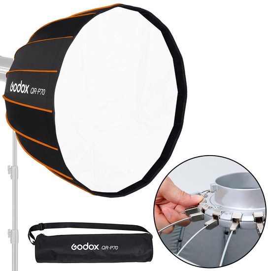 Softbox Godox Bowens 70cm Montagem Rápida - Qrp70 Softbox Godox Bowens 70cm Montagem Rápida - Qrp70