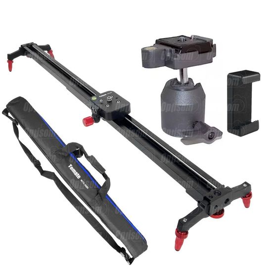 Trilho Para Filmagem Slider Para Celular E Câmera Tomate 80cm + Cabeça Ballhead