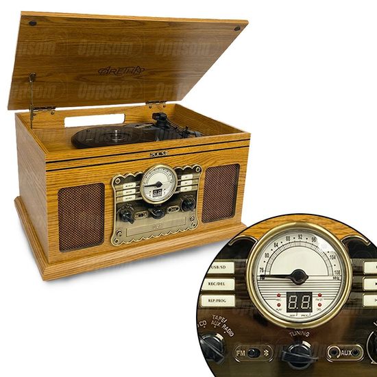 Vitrola Toca Disco Retro Som Embutido Pulse BT RADIO FM SP611 ARETHA Vitrola Toca Disco Retro Som Embutido Pulse BT RADIO FM SP611 ARETHA