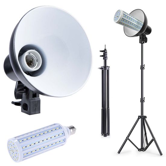 Kit Lâmpada Led 60w Greika Com Panela Refletora + Tripé 2 Metros