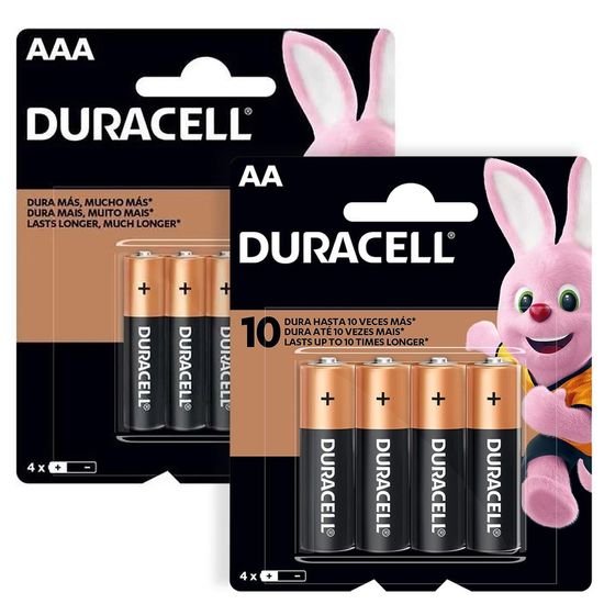 Kit 8 Pilhas Duracell Alcalinas 4 Aa + 4 Aaa Palito Kit 8 Pilhas Duracell Alcalinas 4 Aa + 4 Aaa Palito