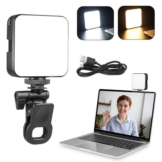 Iluminador Led Bicolor 5w Greika Com Clip Para Dslr, Notebook E Smartphone Iluminador Led Bicolor 5w Greika Com Clip Para Dslr, Notebook E Smartphone