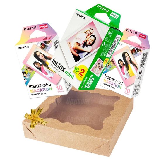 Filme Instax Mini 20 Fotos + 20 Fotos Macaron Com Caixa De Presente Filme Instax Mini 20 Fotos + 20 Fotos Macaron Com Caixa De Presente