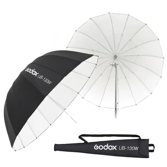 Sombrinha Parabólica Godox Preta Branca Ub-130w 130cm Para Flash