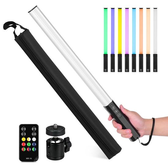 Bastão de Luz RGB Greika HL144M, Potência 10W, Bateria Recarregável e Controle Remoto Bastão de Luz RGB Greika HL144M, Potência 10W, Bateria Recarregável e Controle Remoto