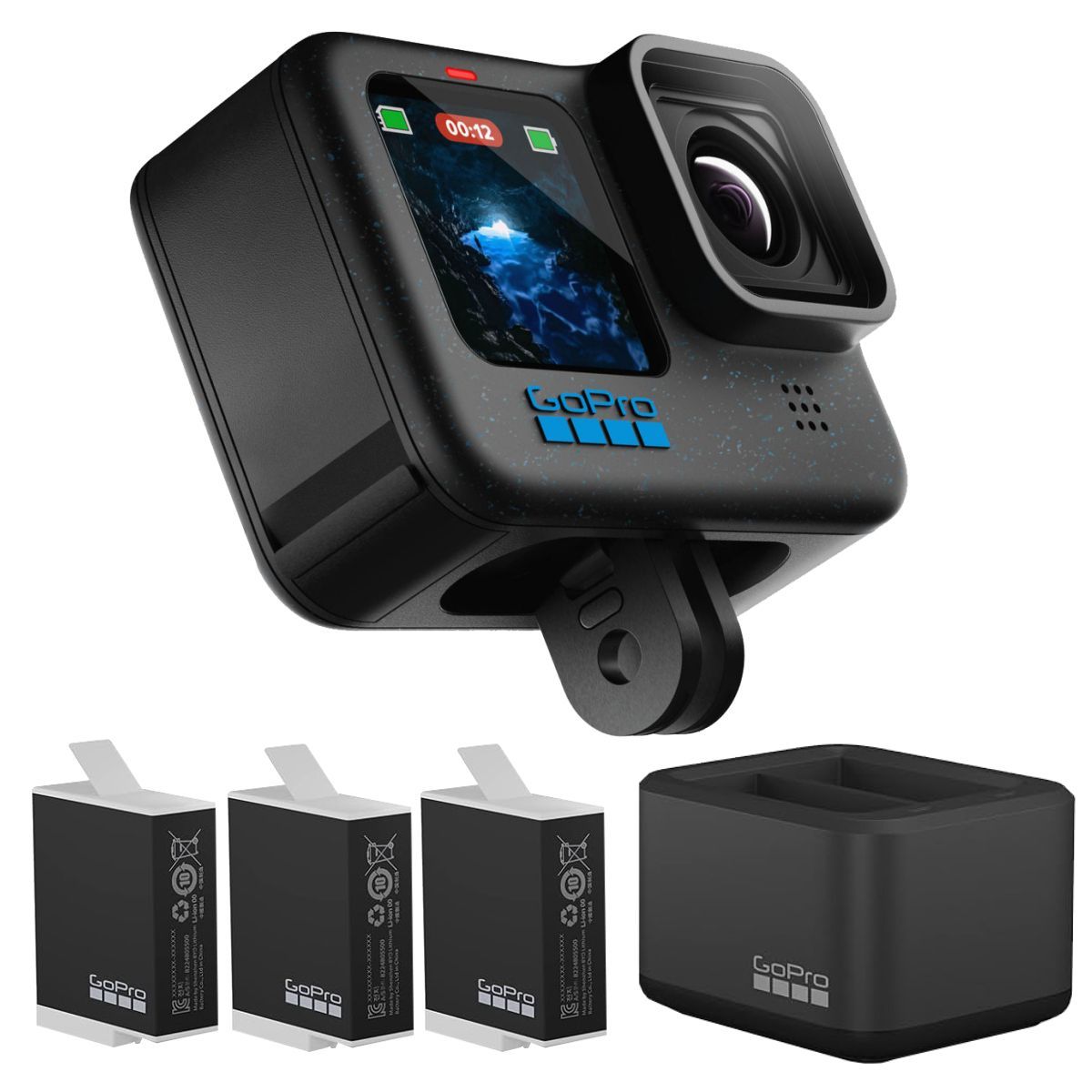 Gopro Hero 12 Black Kit 3 Baterias Enduro + Carregador Duplo