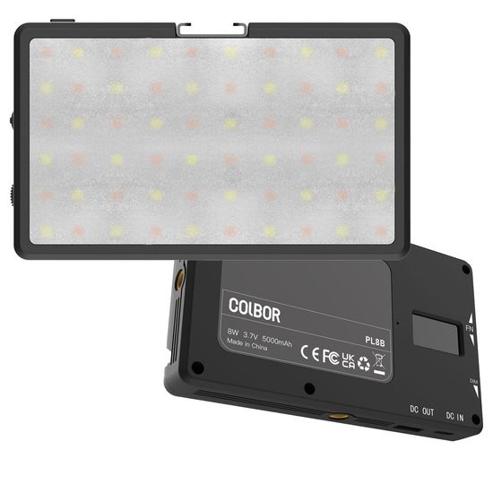 Iluminador LED Bicolor Colbor Potência de 8W, 2500K - 9000K, Bateria Embutida Recarregável PL8B Bicolor Iluminador LED Bicolor Colbor Potência de 8W, 2500K - 9000K, Bateria Embutida Recarregável PL8B Bicolor