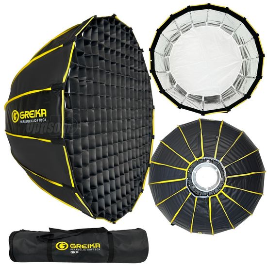 Softbox Parabolico Com Grid 120cm Greika Bowens Montagem Rápida Gkp-120 Softbox Parabolico Com Grid 120cm Greika Bowens Montagem Rápida Gkp-120