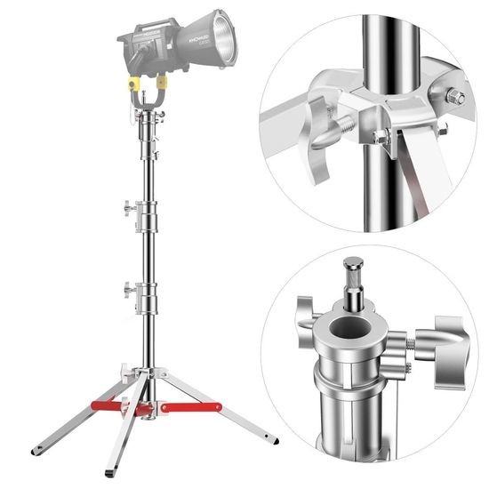 Tripé Inox Profissional Iluminação Estúdio Greika 1,7m Para 20kg Fc-170 Tripé Inox Profissional Iluminação Estúdio Greika 1,7m Para 20kg Fc-170