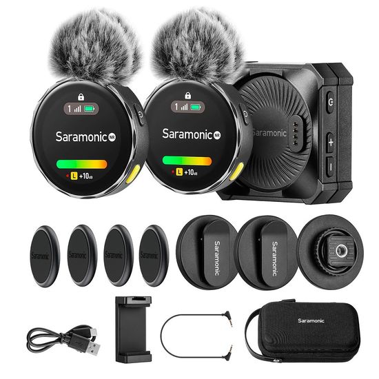 Microfone Sem Fio Duplo Inteligente Saramonic Blinkme B2 Para Smartphones E Câmeras Microfone Sem Fio Duplo Inteligente Saramonic Blinkme B2 Para Smartphones E Câmeras