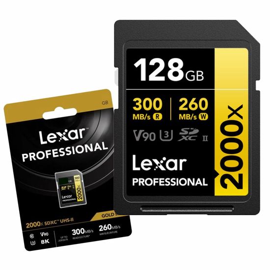 Cartão De Memória Sdxc Lexar 128gb V90 8k Linha Gold Cartão De Memória Sdxc Lexar 128gb V90 8k Linha Gold