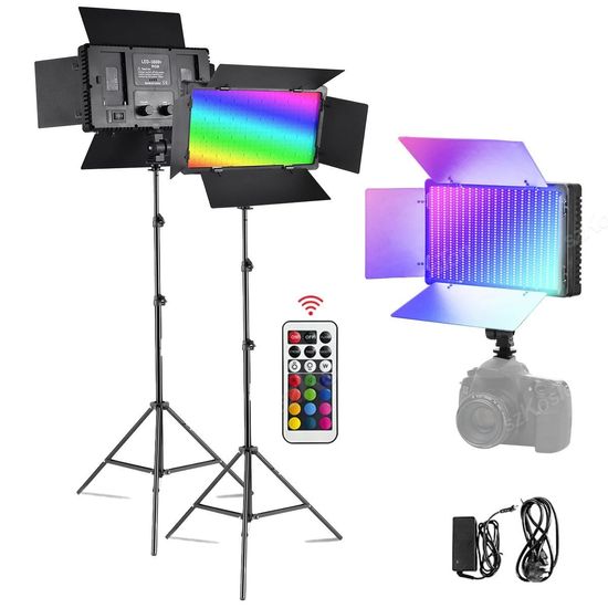 Painel Iluminador Led Rgb U600+, Rgb, 40w, Bicolor Com Tripé 1,8 Metro Painel Iluminador Led Rgb U600+, Rgb, 40w, Bicolor Com Tripé 1,8 Metro