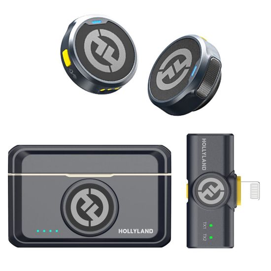 Microfone Sem Fio Duplo Hollyland Lark M2 Conector Lightning Para Iphone Microfone Sem Fio Duplo Hollyland Lark M2 Conector Lightning Para Iphone