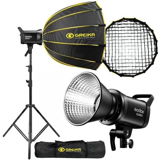 Kit Iluminador Godox Sl60iid Led Luz Fria Com Softbox Octa 60cm Grid E Tripé Kit Iluminador Godox Sl60iid Led Luz Fria Com Softbox Octa 60cm Grid E Tripé