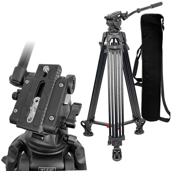 Tripe Video Profissional Hidráulico 1,80m 12kg Weifeng Greika Tripe Video Profissional Hidráulico 1,80m 12kg Weifeng Greika