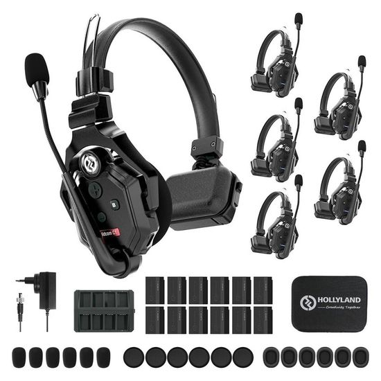 Sistema De Intercomunicação Dect Sem Fio Full-duplex Hollyland Solidcom C1-6s Com 6 Fones De Ouvido Sistema De Intercomunicação Dect Sem Fio Full-duplex Hollyland Solidcom C1-6s Com 6 Fones De Ouvido
