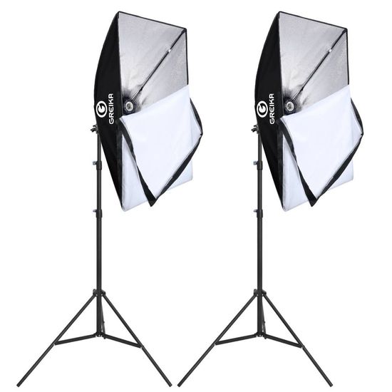 2 Softbox Foto E Vídeo Greika 50x70cm Para Lampada 2 Softbox Foto E Vídeo Greika 50x70cm Para Lampada