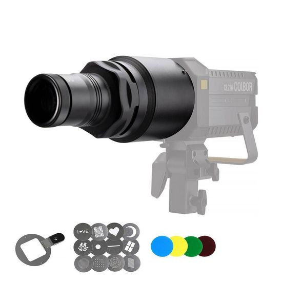 Lente De Projeção Colbor Cpl-80 Bowens Com 12 Efeitos E 4 Filtros De Gel Coloridos Lente De Projeção Colbor Cpl-80 Bowens Com 12 Efeitos E 4 Filtros De Gel Coloridos