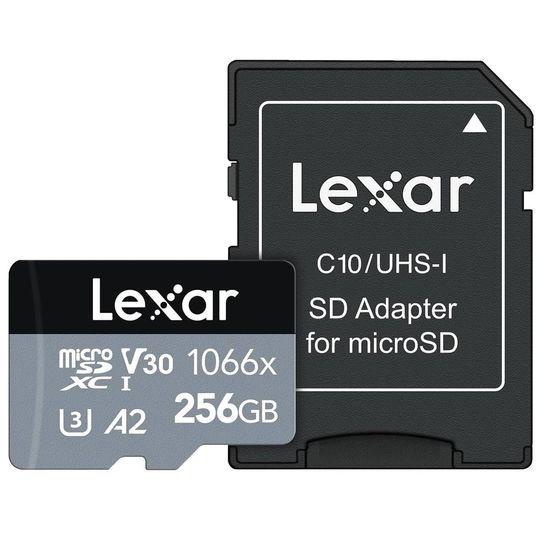 Cartão De Memória Lexar 256gb 160mb/s Micro Sd Sdxc 1066x Com Adaptador Sd Cartão De Memória Lexar 256gb 160mb/s Micro Sd Sdxc 1066x Com Adaptador Sd
