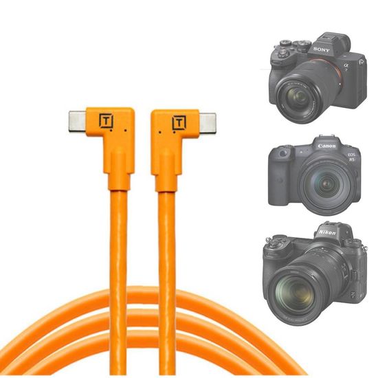 Cabo USB-C Tether Tools para Camera 4,6M Original Conector 90 graus Cabo USB-C Tether Tools para Camera 4,6M Original Conector 90 graus
