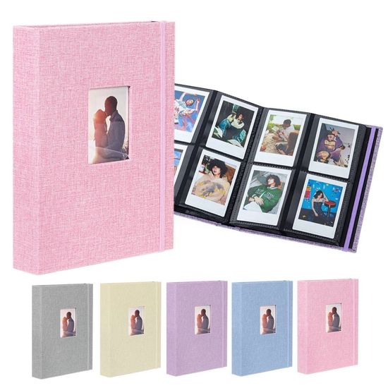 Album para Fotos Instax Mini Impressora Mini Link 208 Fotos capa dura Rosa Album para Fotos Instax Mini Impressora Mini Link 208 Fotos capa dura Rosa