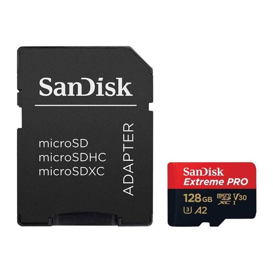Cartão De Memória Sandisk 128gb 200mbs Extreme Pro Microsdxc Uhs-i Com Adaptador Cartão De Memória Sandisk 128gb 200mbs Extreme Pro Microsdxc Uhs-i Com Adaptador