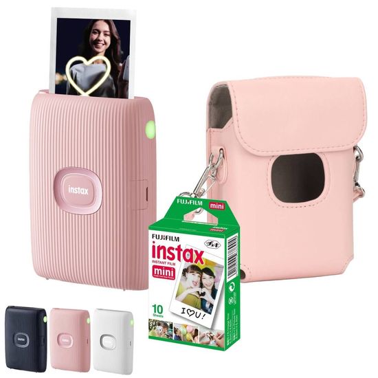 Impressora Bluetooth para Celular Instax Mini Link 2 Com 10 Fotos + Bolsa Rosa Impressora Bluetooth para Celular Instax Mini Link 2 Com 10 Fotos + Bolsa Rosa