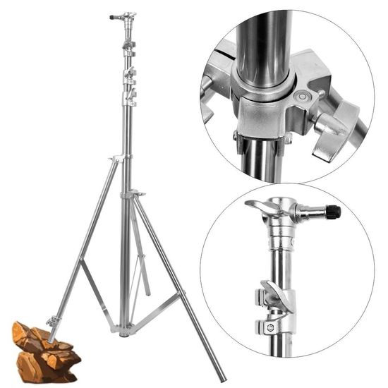 Tripé Iluminação Profissional Inox Greika Com Nível Bolha 5kg 3,5m Tripé Iluminação Profissional Inox Greika Com Nível Bolha 5kg 3,5m