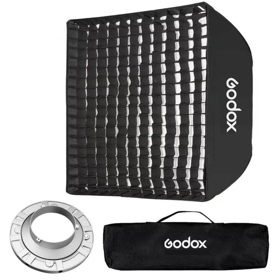 Softbox com Grid 90x90 Bowens para Flash Estúdio e Luz Led Godox Softbox com Grid 90x90 Bowens para Flash Estúdio e Luz Led Godox