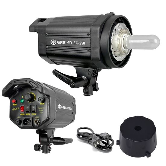 Flash Estúdio Tocha 250W para Fotos ensaios, retratos Greika EG-250 110v Flash Estúdio Tocha 250W para Fotos ensaios, retratos Greika EG-250 110v