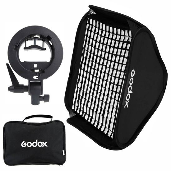 Softbox Com Grid para Flash Speedlite Godox 60x60 para Canon Godox Nikon Softbox Com Grid para Flash Speedlite Godox 60x60 para Canon Godox Nikon