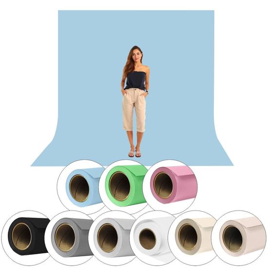 Fundo Infinito Estúdio de Papel Profissional SAVAGE 2,70 x 11m com Tubo Azul Claro Fundo Infinito Estúdio de Papel Profissional SAVAGE 2,70 x 11m com Tubo Azul Claro