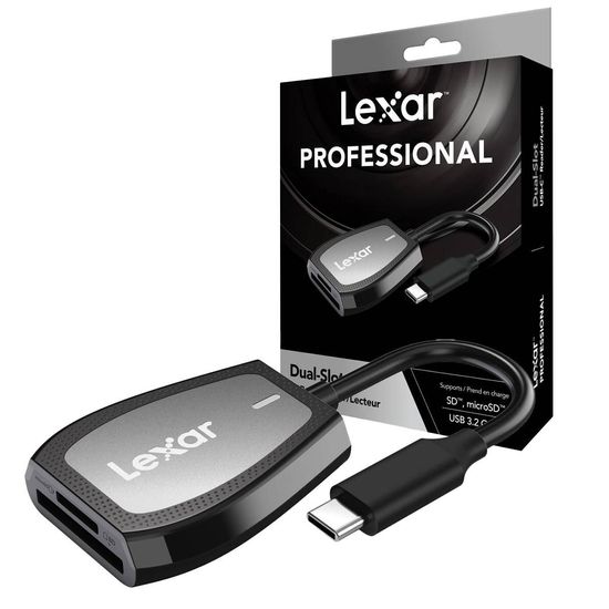 Leitor De Cartão Lexar Dual-slot Usb Tipo-c Cartões Sd E Microsd Uhs-ii Leitor De Cartão Lexar Dual-slot Usb Tipo-c Cartões Sd E Microsd Uhs-ii