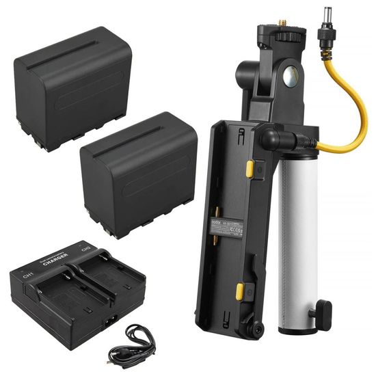 Kit 2 Baterias Np-f Para Led Godox Ml60ii Bi + Suporte Manopla Ak-b01 Godox Kit 2 Baterias Np-f Para Led Godox Ml60ii Bi + Suporte Manopla Ak-b01 Godox