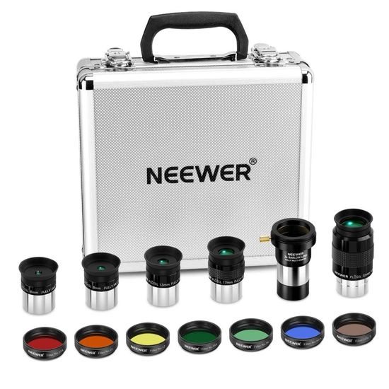 Kit 14 Peças Ocular E Filtros Para Telescópio Plossl 1.25