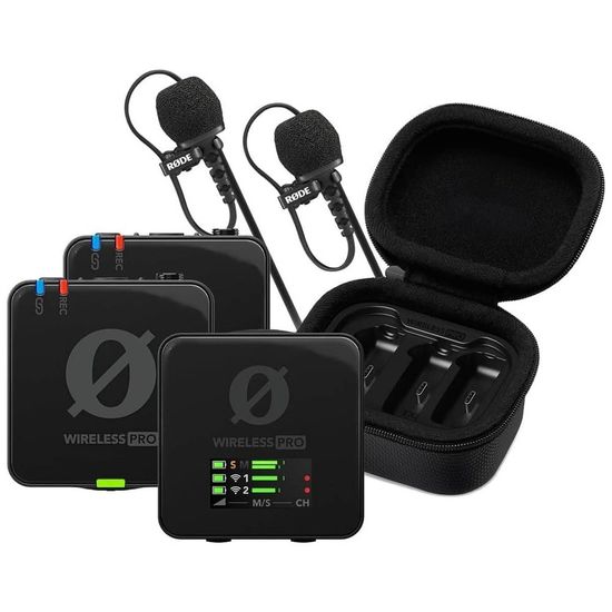 Microfone Rode Wireless Pro Lapela Duplo Sem Fio Para Câmera E Smartphone