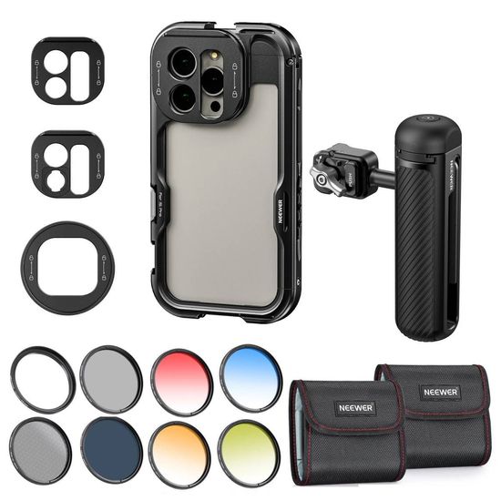 Kit Cage Para Iphone 15 Pro Max Com Handle + Kit 7 Filtros Uv Cpl Nd Kit Cage Para Iphone 15 Pro Max Com Handle + Kit 7 Filtros Uv Cpl Nd
