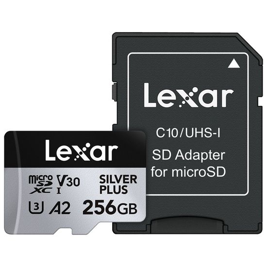 Cartão De Memória Lexar 256gb 205mb/s Micro Sd Sdxc Silver Plus Com Adaptador Sd Cartão De Memória Lexar 256gb 205mb/s Micro Sd Sdxc Silver Plus Com Adaptador Sd