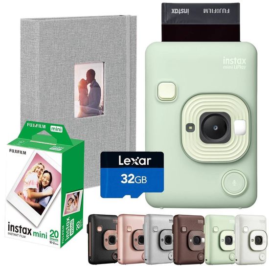 Câmera Instax Liplay Hibrida 2 em 1 com 20 Fotos + Cartão 32GB + Álbum Verde Câmera Instax Liplay Hibrida 2 em 1 com 20 Fotos + Cartão 32GB + Álbum Verde