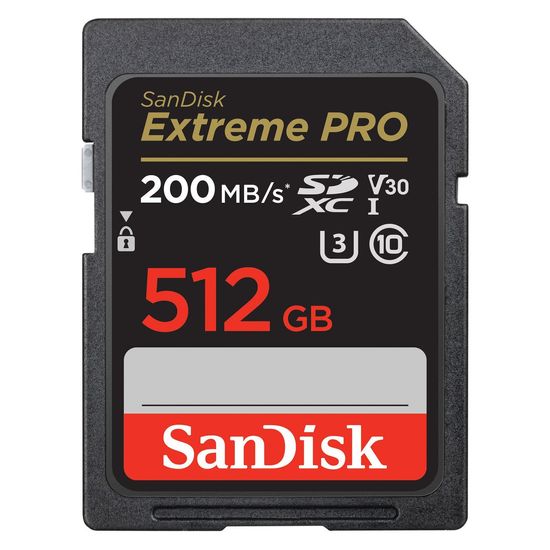 Cartão De Memória Sd Sandisk Extreme 512gb 200mb/s Cartão De Memória Sd Sandisk Extreme 512gb 200mb/s