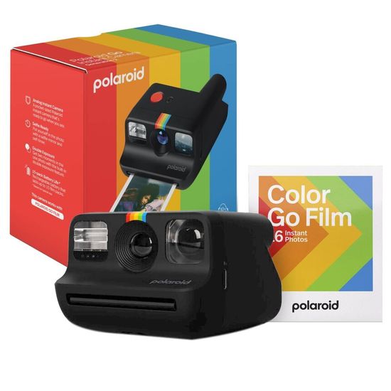 Câmera Instantânea Polaroid Go 2 Gen Preta + Filme 16 Poses Colorido Câmera Instantânea Polaroid Go 2 Gen Preta + Filme 16 Poses Colorido