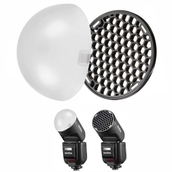 Difusor Rígido Com Colmeia Grid Para Flash Redondo Godox V1 Ad100 Ad200 Godox Difusor Rígido Com Colmeia Grid Para Flash Redondo Godox V1 Ad100 Ad200 Godox