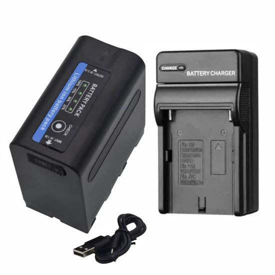 Kit Bateria Com Carregador Np-f980 Usb Para Filmadora Led Monitor 7.4v 10.000mah Kit Bateria Com Carregador Np-f980 Usb Para Filmadora Led Monitor 7.4v 10.000mah