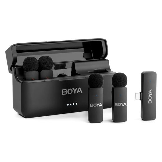 Sistema De Microfones Lapela Sem Fio Usb-c Quádruplo - Boya By-v4u Para 4 Pessoas Sistema De Microfones Lapela Sem Fio Usb-c Quádruplo - Boya By-v4u Para 4 Pessoas