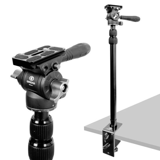 Suporte Mesa Garra Com Cabeça Hidraulica Para Camera 3kg Greika Suporte Mesa Garra Com Cabeça Hidraulica Para Camera 3kg Greika
