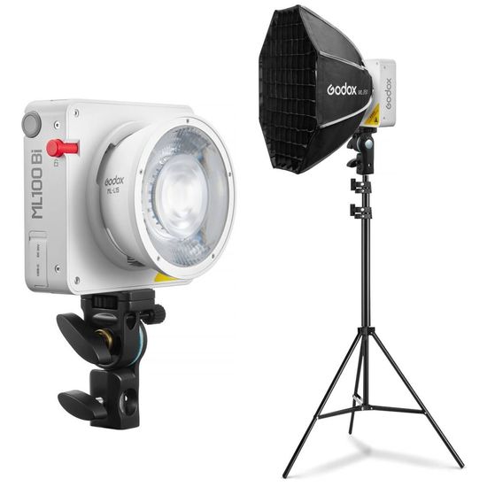 Softbox Octa Grid Com Led Godox Ml100bi Ultra Compacto Para Foto E Video Softbox Octa Grid Com Led Godox Ml100bi Ultra Compacto Para Foto E Video