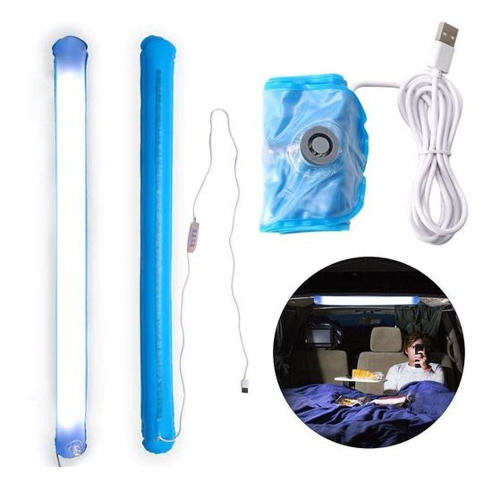 Bastão Led Inflável Usb Portátil Para Camping Viagens Greika 58cm Bastão Led Inflável Usb Portátil Para Camping Viagens Greika 58cm