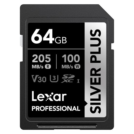 Cartão De Memória SDXC Lexar 64gb 205mb/s Uhs-I - Série Silver PLUS Cartão De Memória SDXC Lexar 64gb 205mb/s Uhs-I - Série Silver PLUS